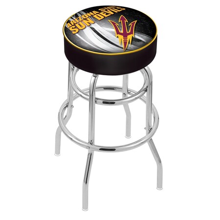 Holland Bar Stool Co 30" Arizona St Cushion Seat, 2-Ring Chrome Swivel Bar Stool, Pitchfork L7C130ArizSt-F-D2